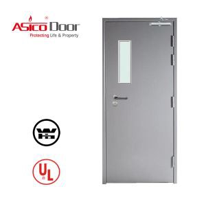 Porta de foc metàl·lica buida amb marc soldat