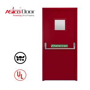 Porta d’incendis d’acer amb finestra